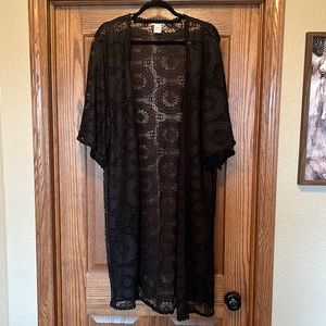 Wild Moss Black Lace Kimono